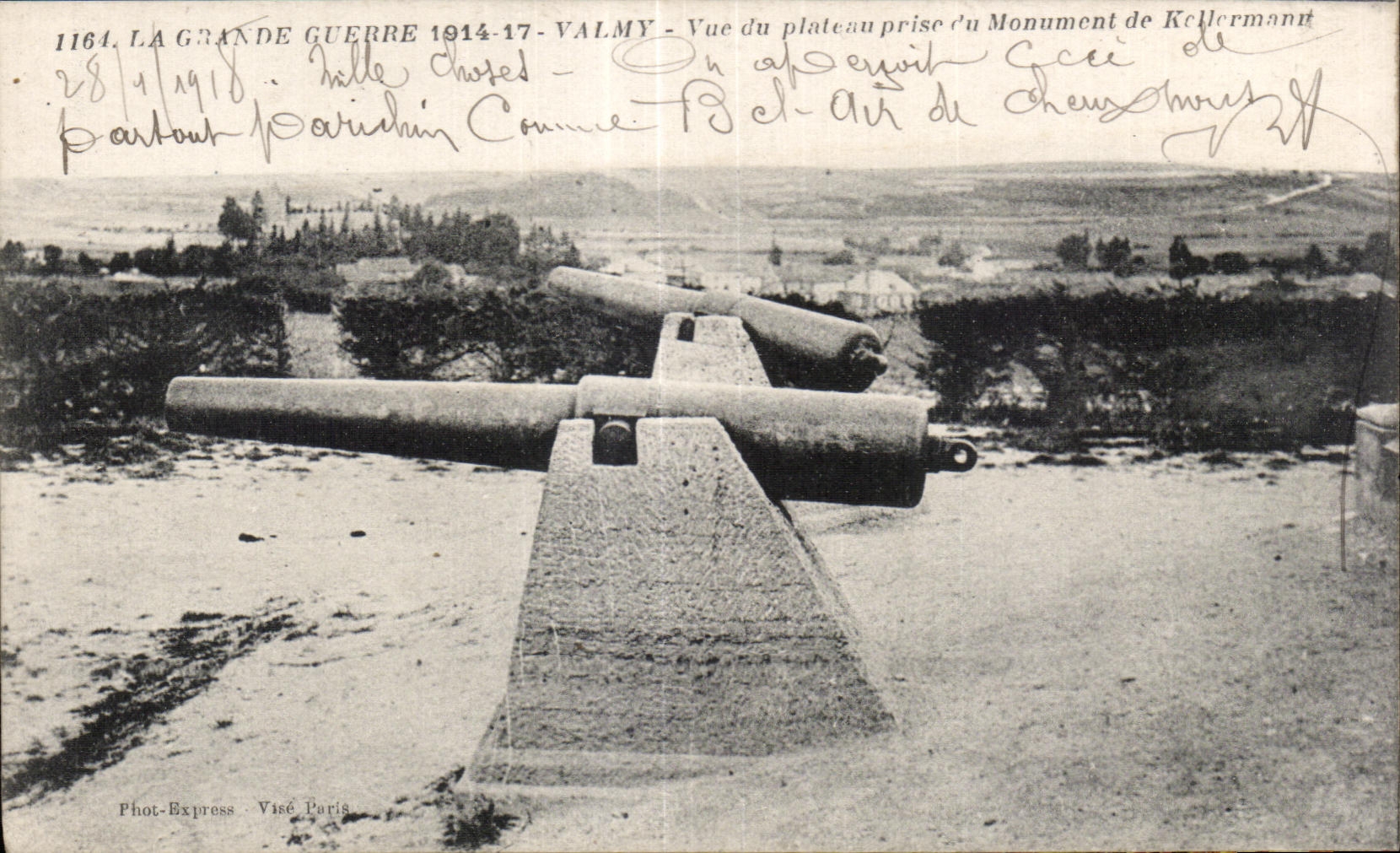 CPA the Great War 1914-17 Valmy Seen of the Plate Taken of the Monument of Kellermann