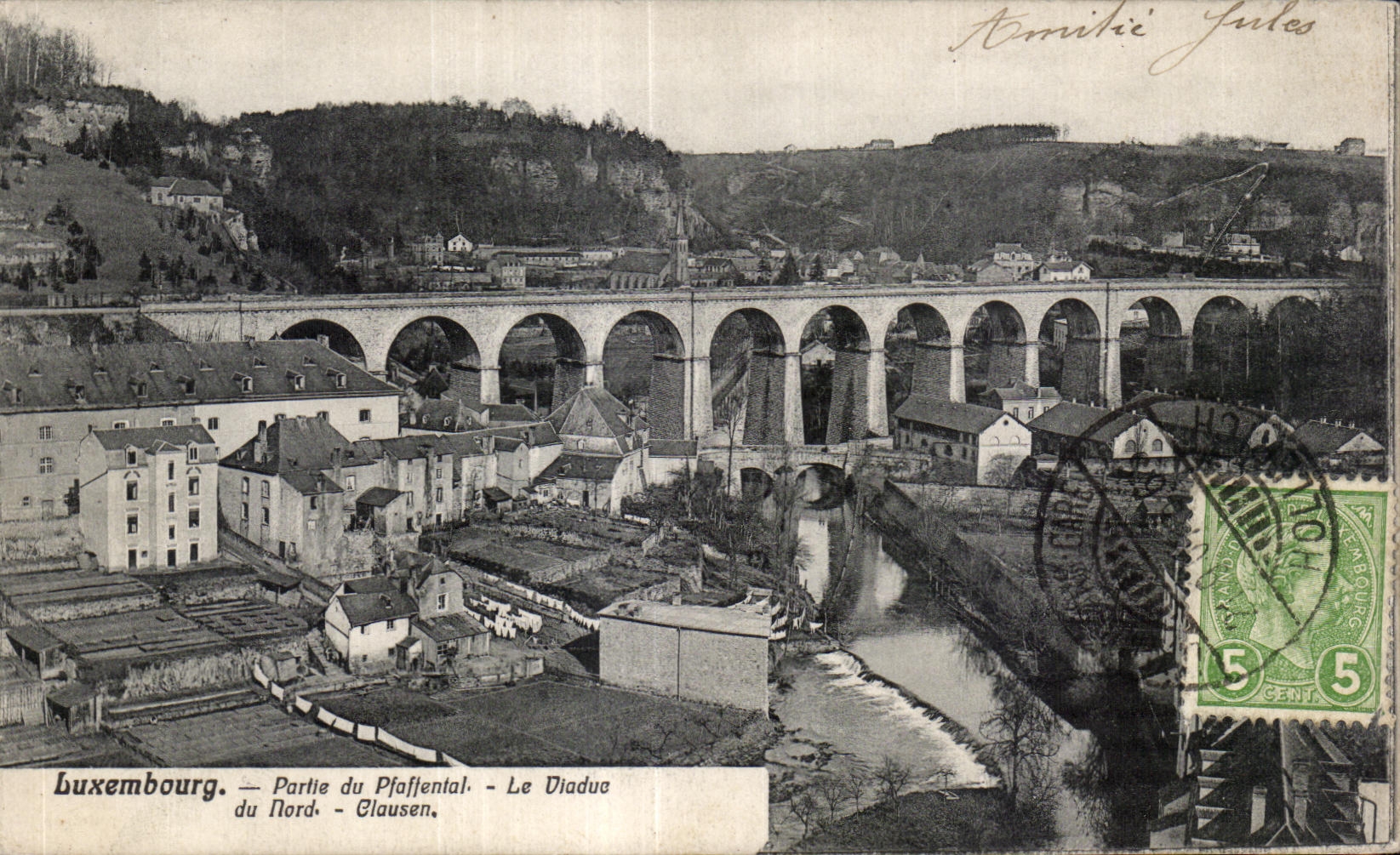 CPA Luxembourg Partle of Pfaffental the Viaduct of Flord Clausen