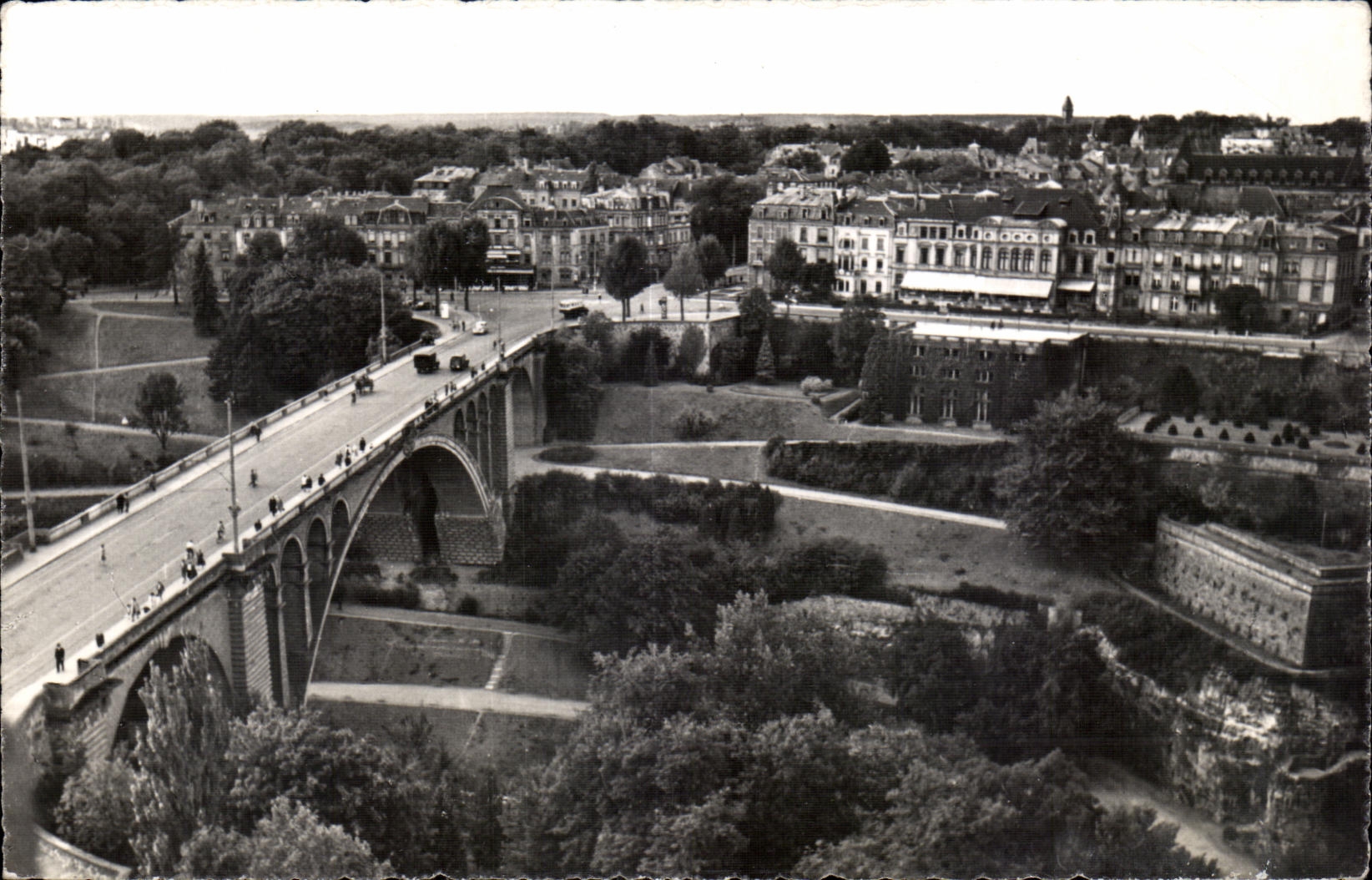 CPA Luxemborg bridge Adolphe and partial sight on the City