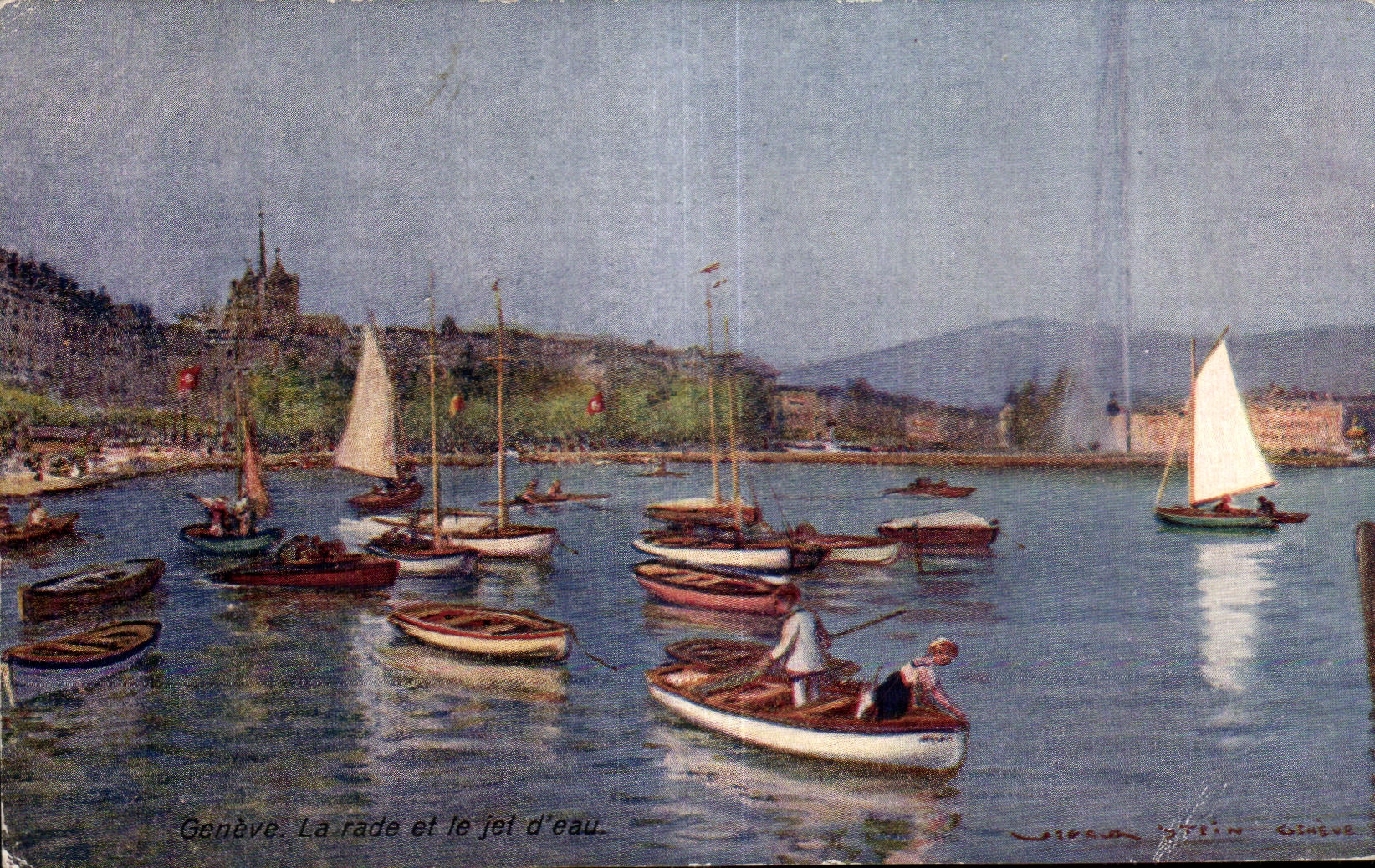 CPA Geneva roads and the jet water