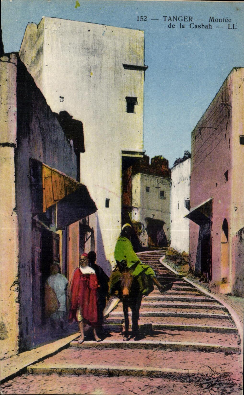 CPA Maroc Tanger Montee de la Casbah Ane Donkey