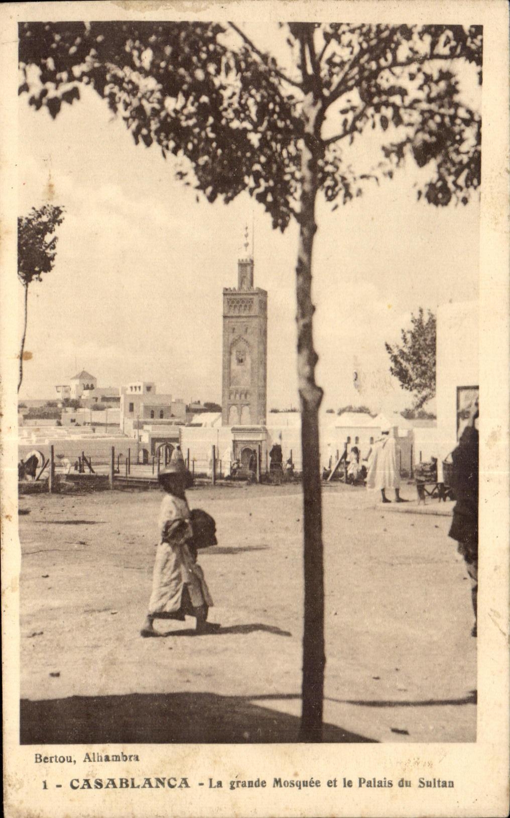 CPA Maroc Casablanca la grande mosquee et le Palais du Saltan