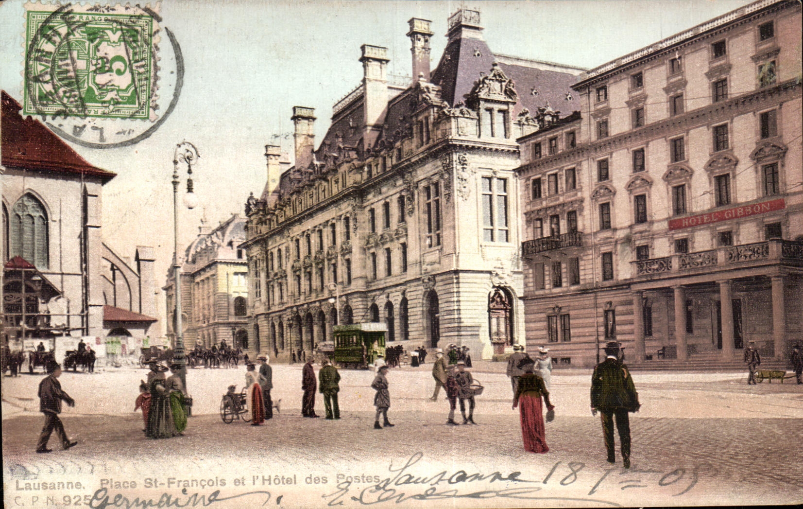 Suisse Lausanne Place St Francols et I Hotel des Postes