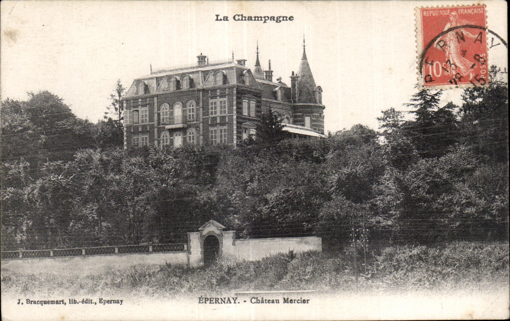 CPA the Champagne Epernay Castle Draper