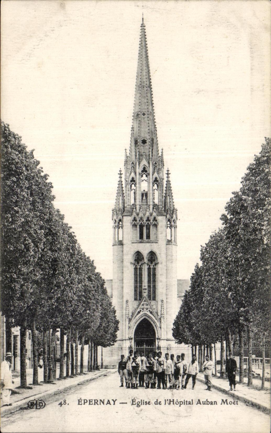CPA Epernay Church of Hospital Auban Moet Militaria Soldiers