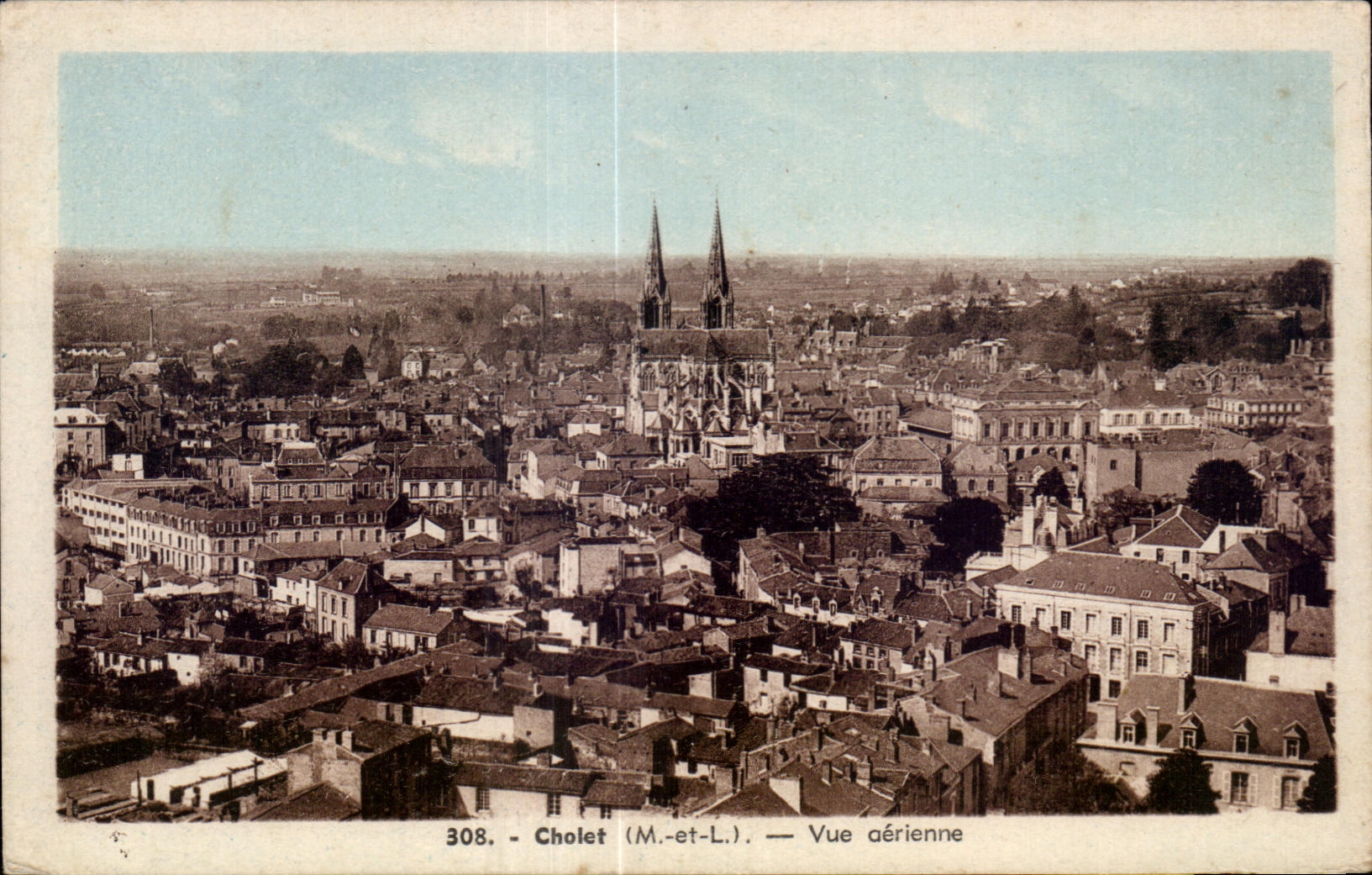 CPA Cholet Vue aerienne