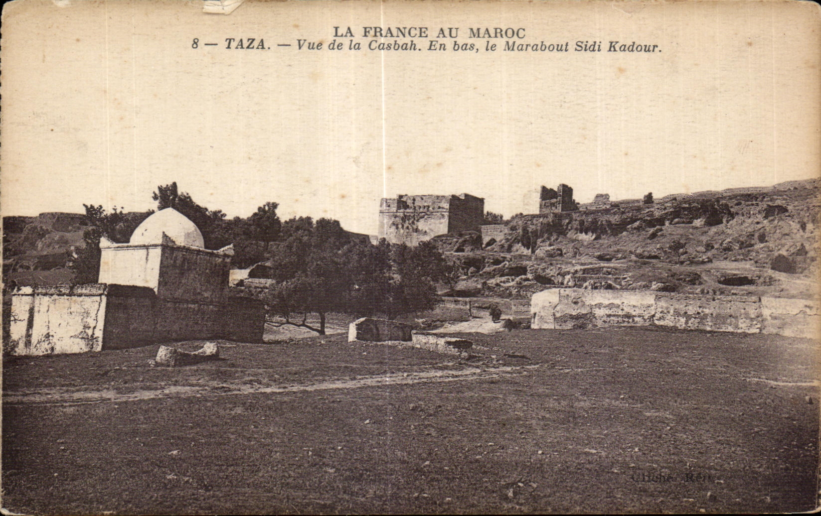 CPA Morocco France In Morocco Taza Seen of the Kasbah In bottom the Marabout Sidi Kadour