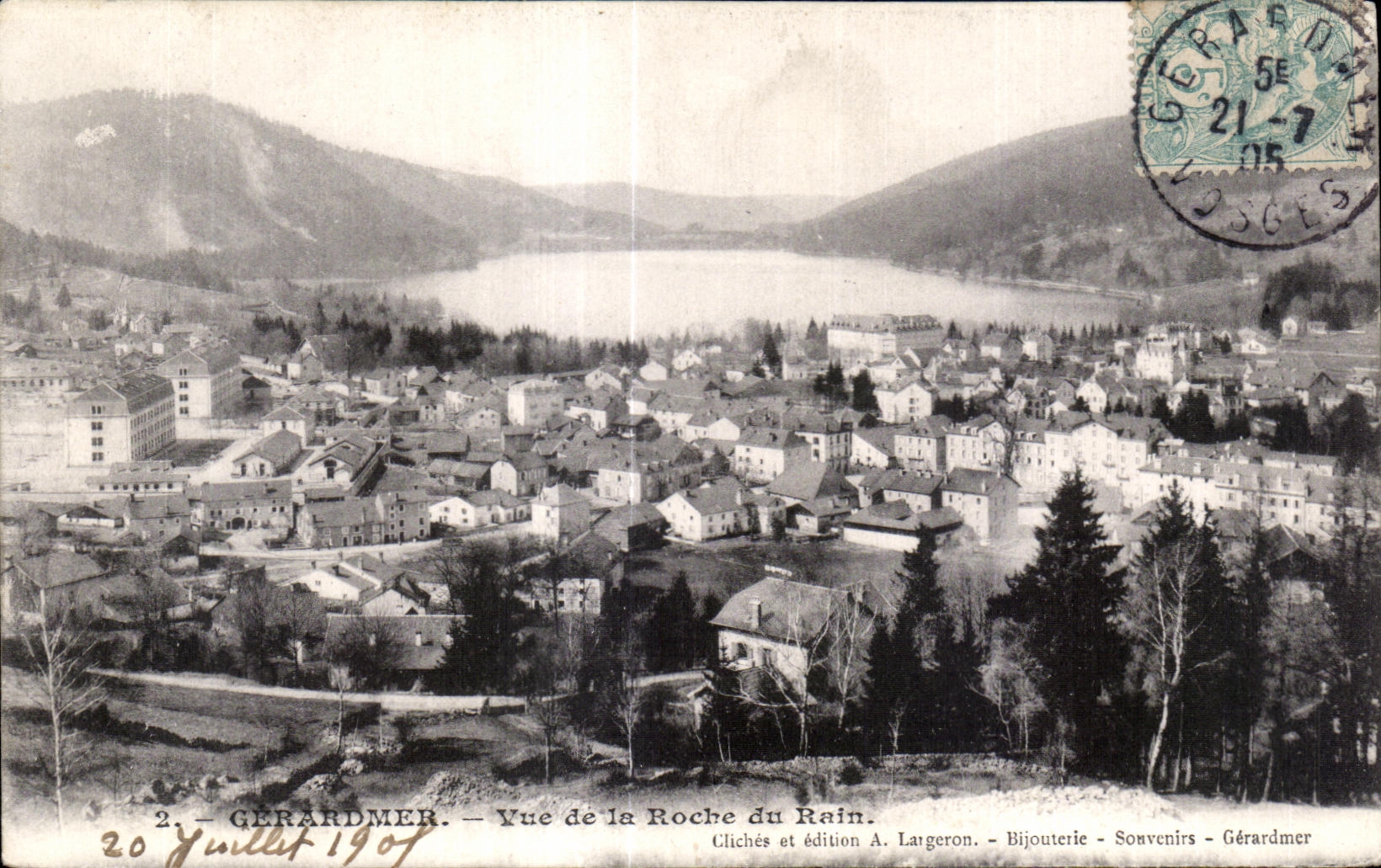 Gerardmer Vue de la Roche du Rain