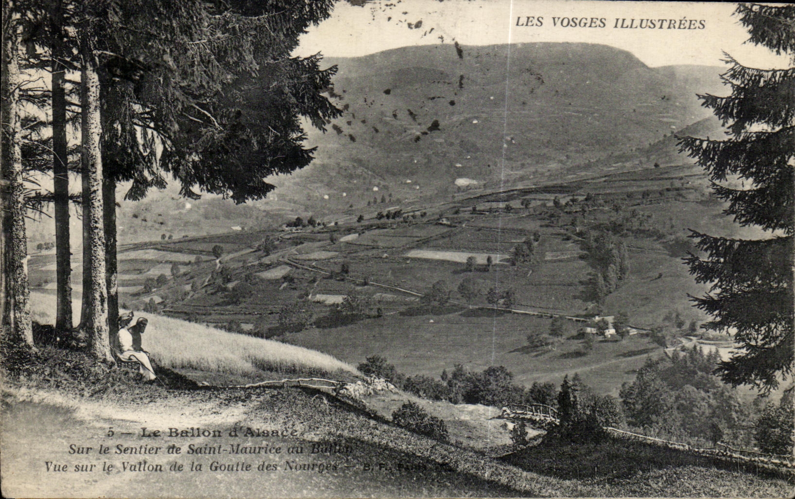 CPA Les Vosges Illustrees Le Ballon d Alsace Sur le Sentier de Saint Maurice an Vue sur le Vallon de la Goutte des Nourg