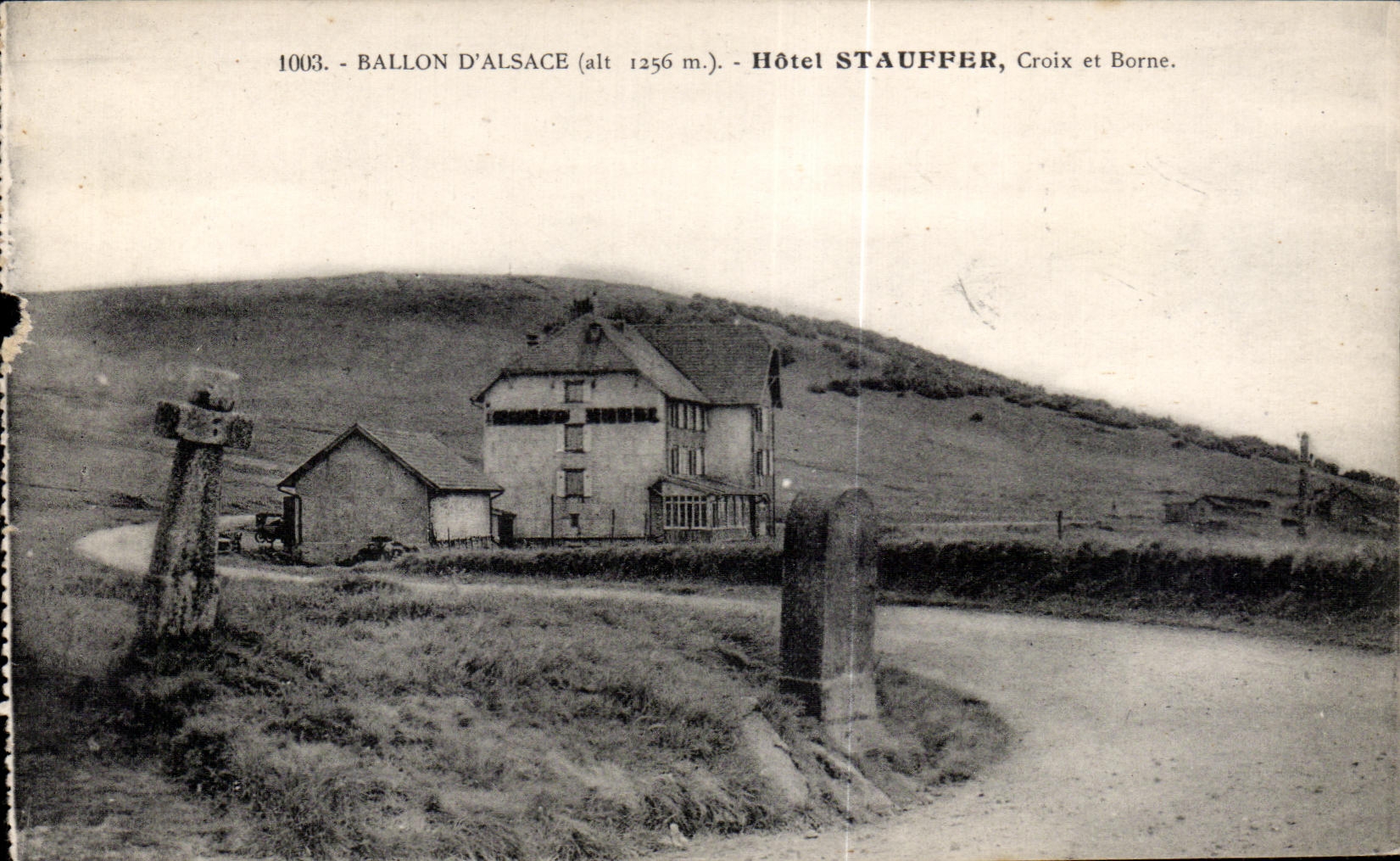 CPA Ballon D Alsace Hotel Stauffer Croix et Borne