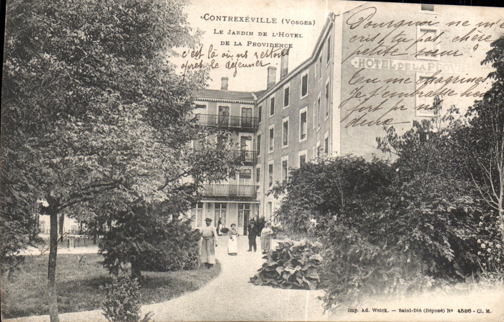 CPA Contrexeville (the Vosges) the Garden Of Hotel Of Providence