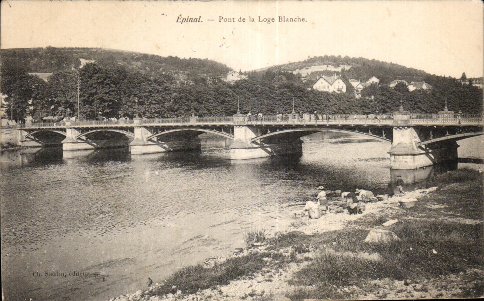 CPA Epinal Pont de la loge Blanche Lavandieres