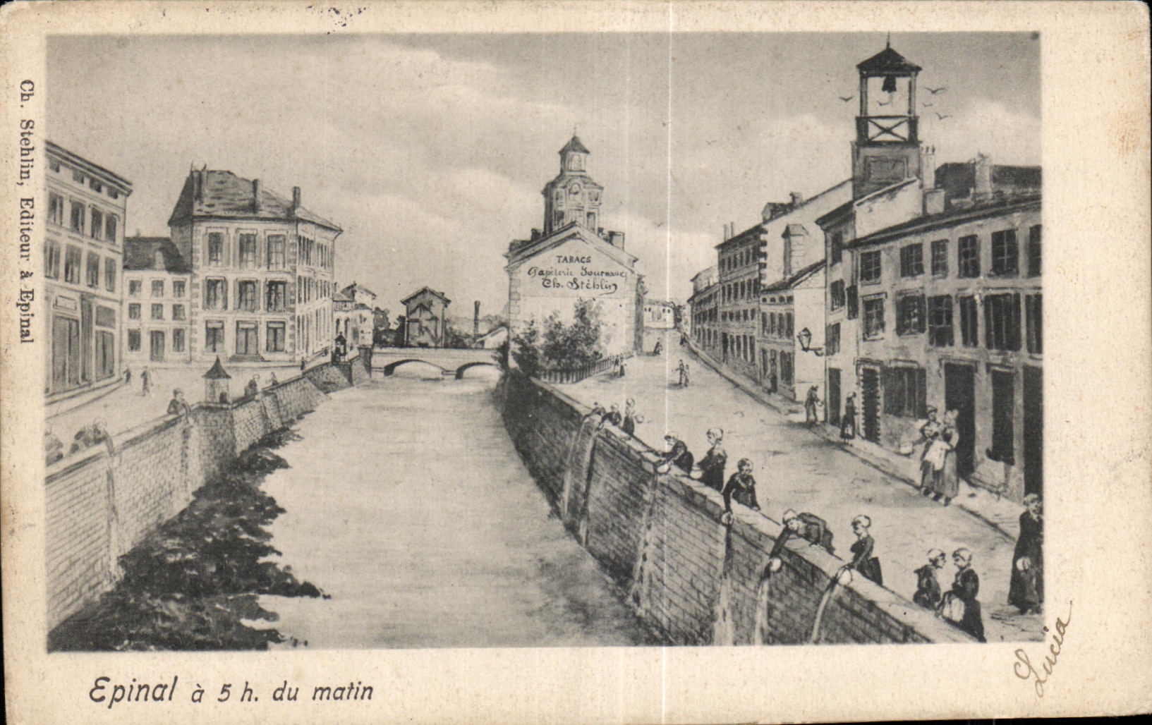 CPA Epinal tiene 5:00 de la manana de Lavandieres