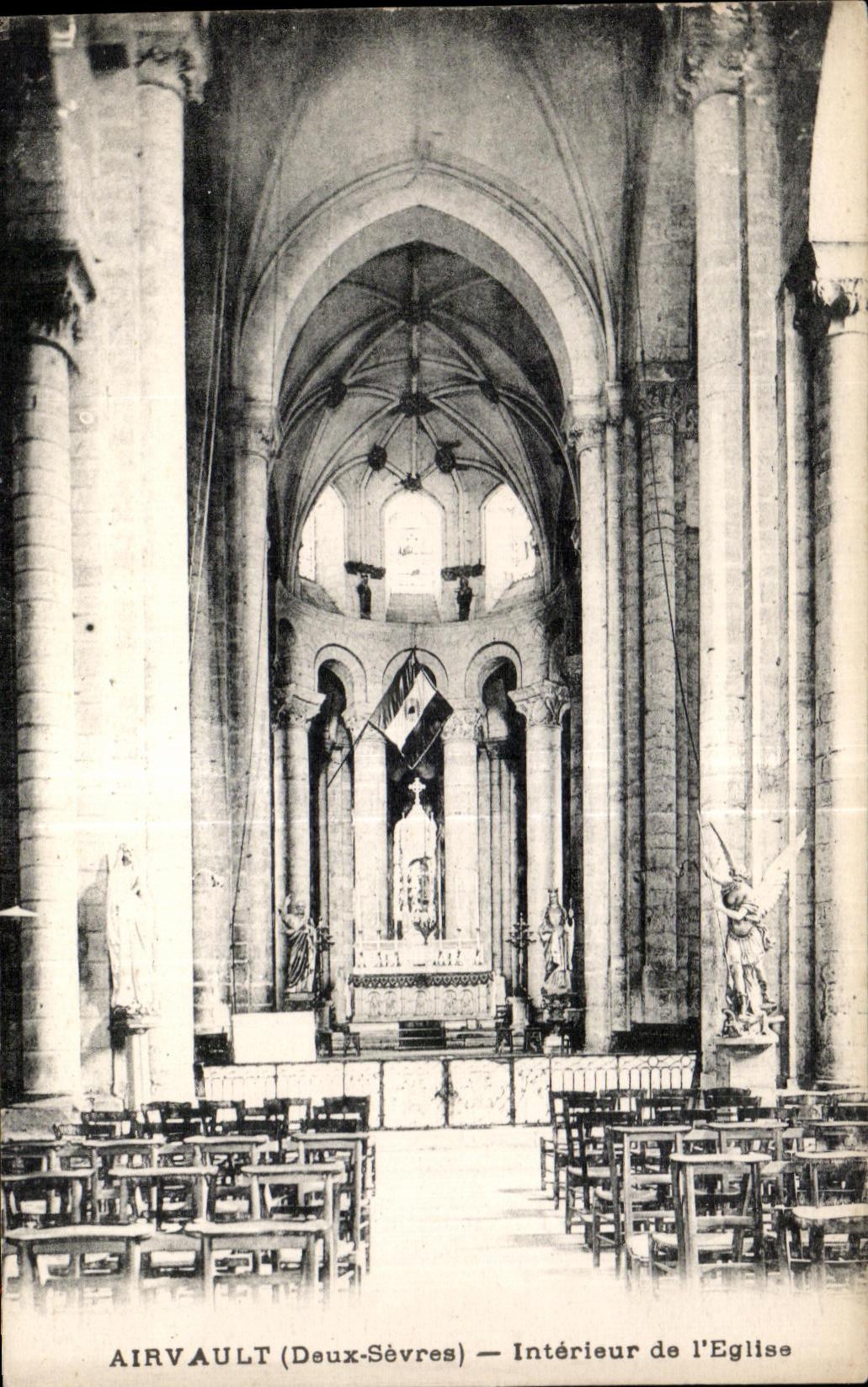 CPA Airvault (Two Separate) Interior of I Church