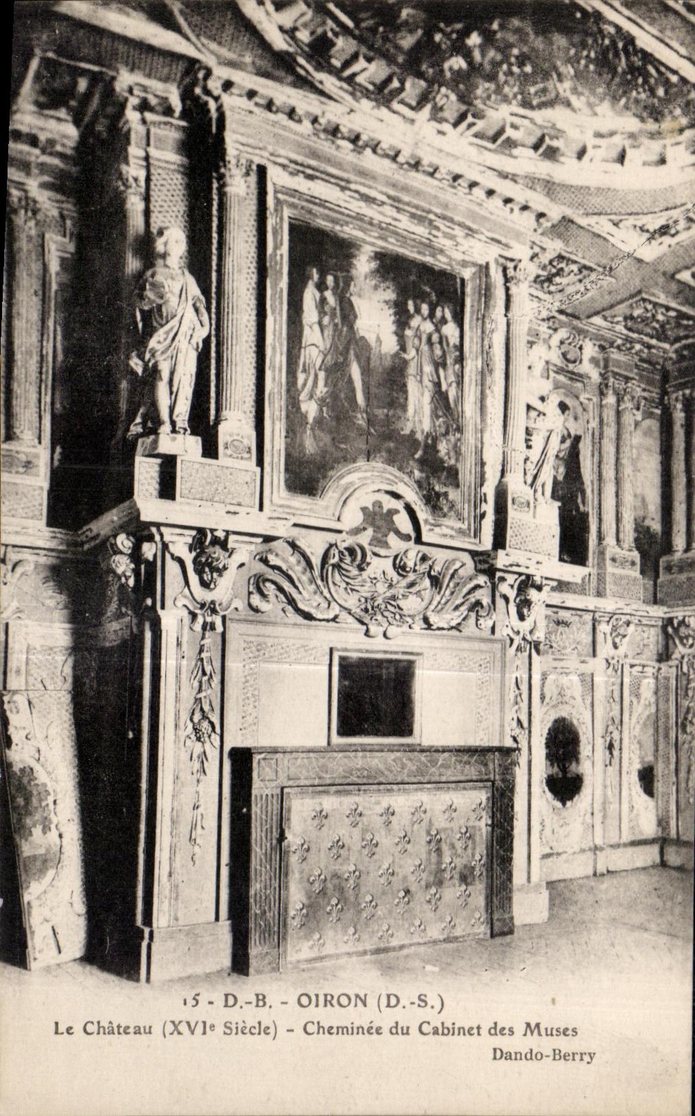 CPA Oiron la chimenea del castillo (XVI siglo) del gabinete de la baya de Dando de las musas