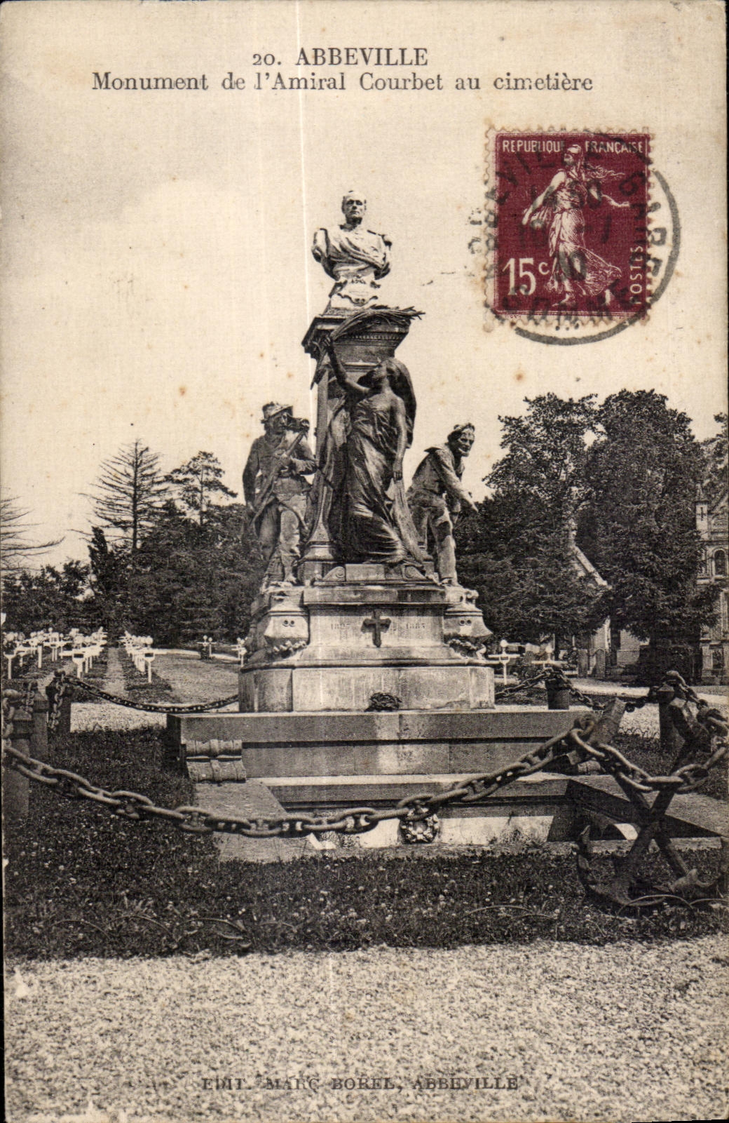 Abbeville - Monument of Admiral Courbet to the cemetery - CPA