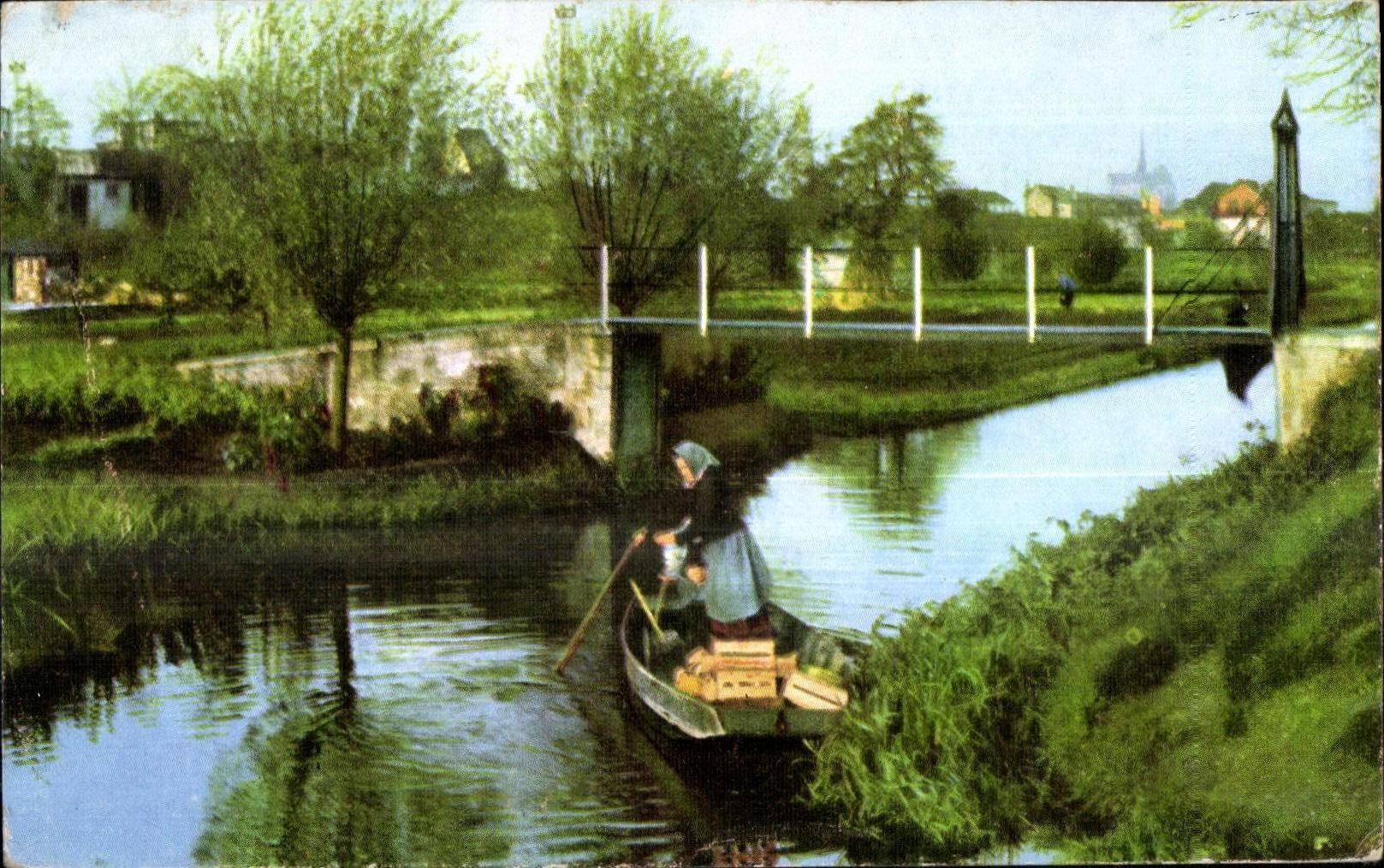 CPSM Amiens Market gardens