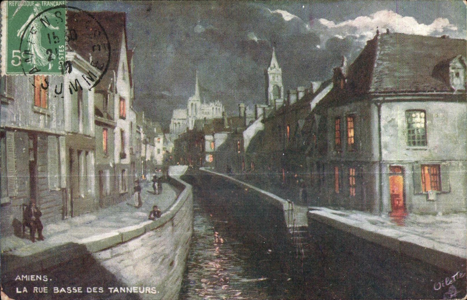 CPA Amiens La Rue Basse des Tanneurs