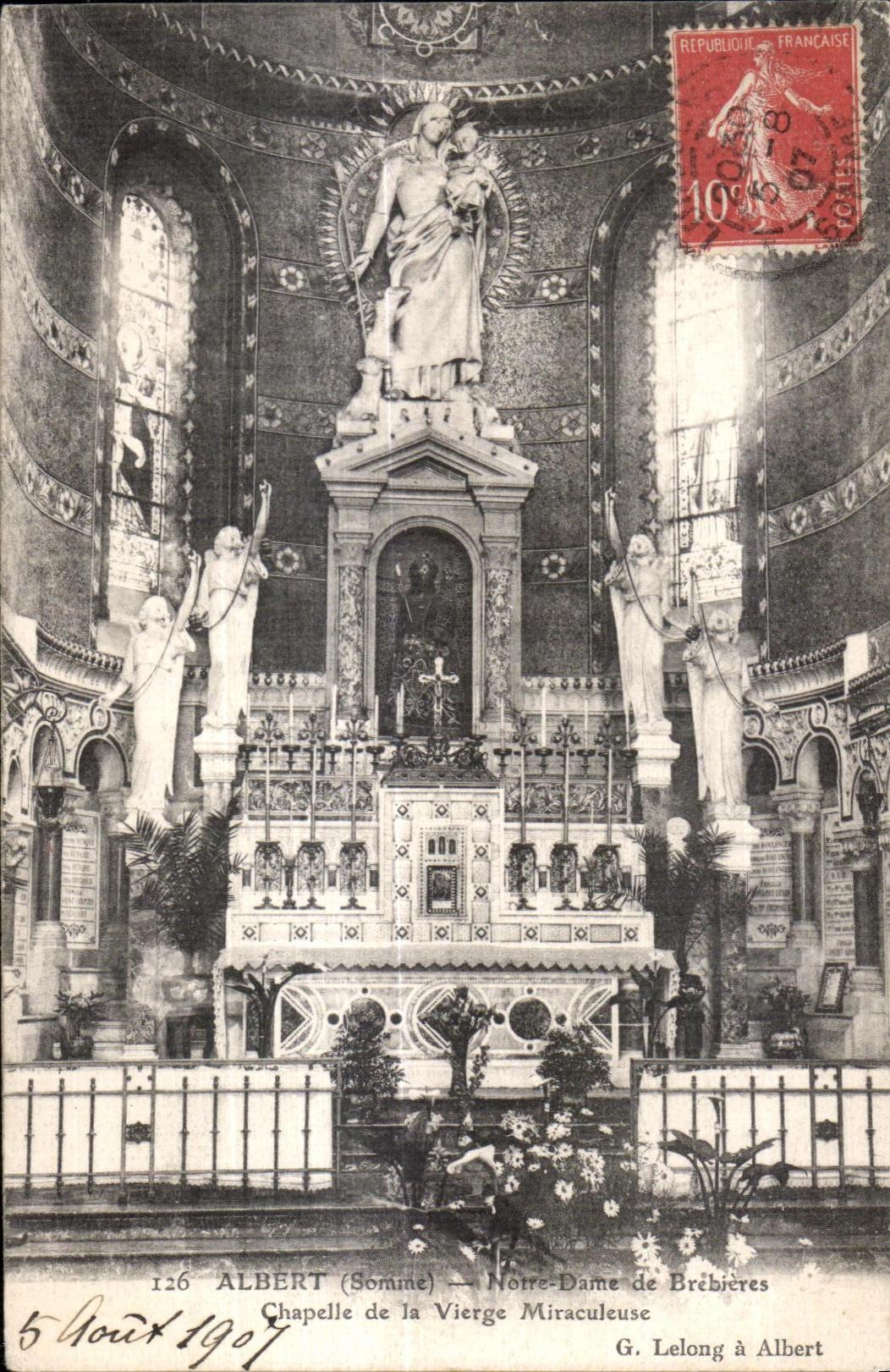 CPA Albert Somme Notre Dame de Brebieres Chapelle de la Vierge Miraculeuse