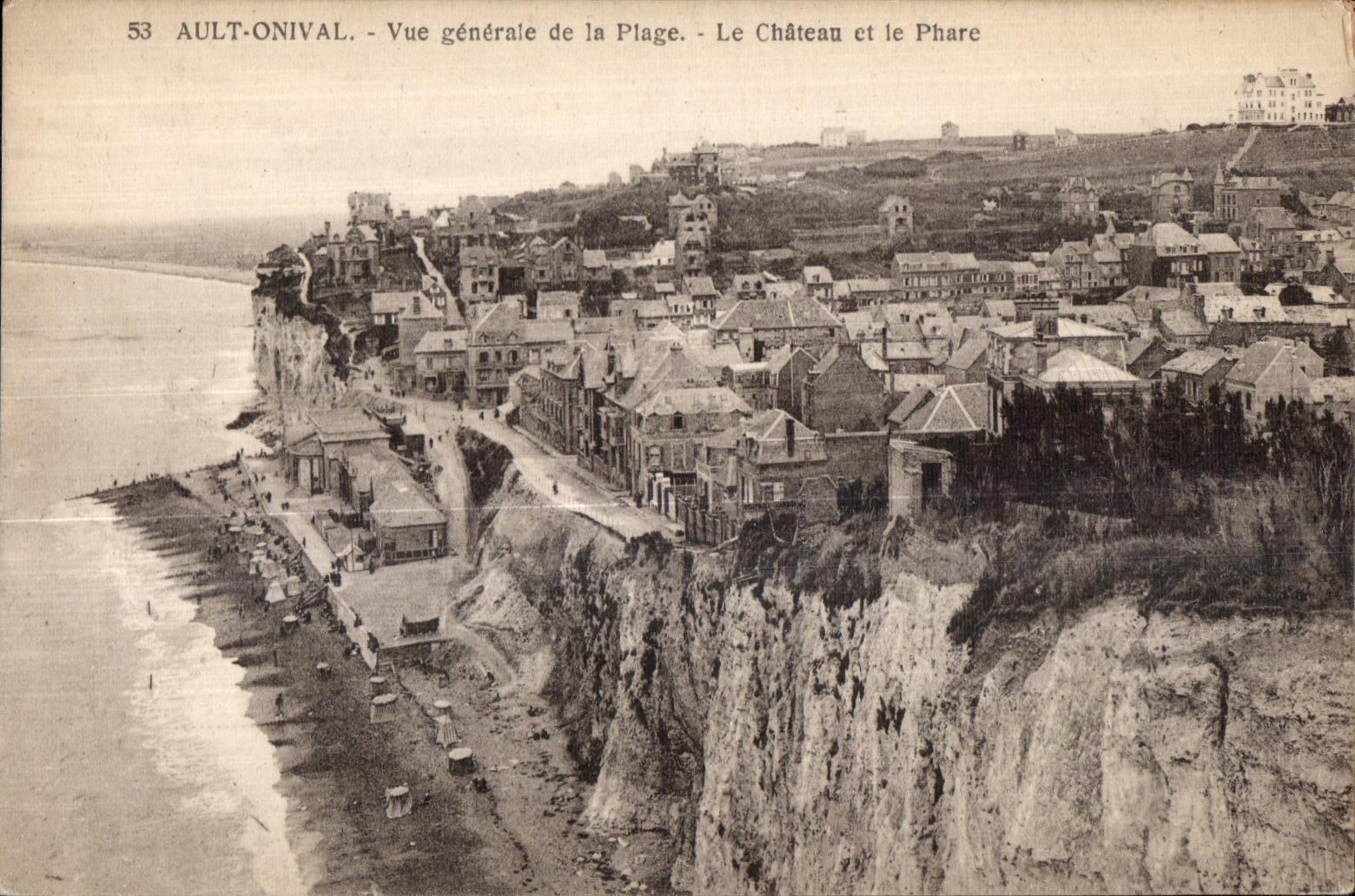CPA Ault Onival Seen general of the Beach the Castle and the Lighthouse Lighthouse
