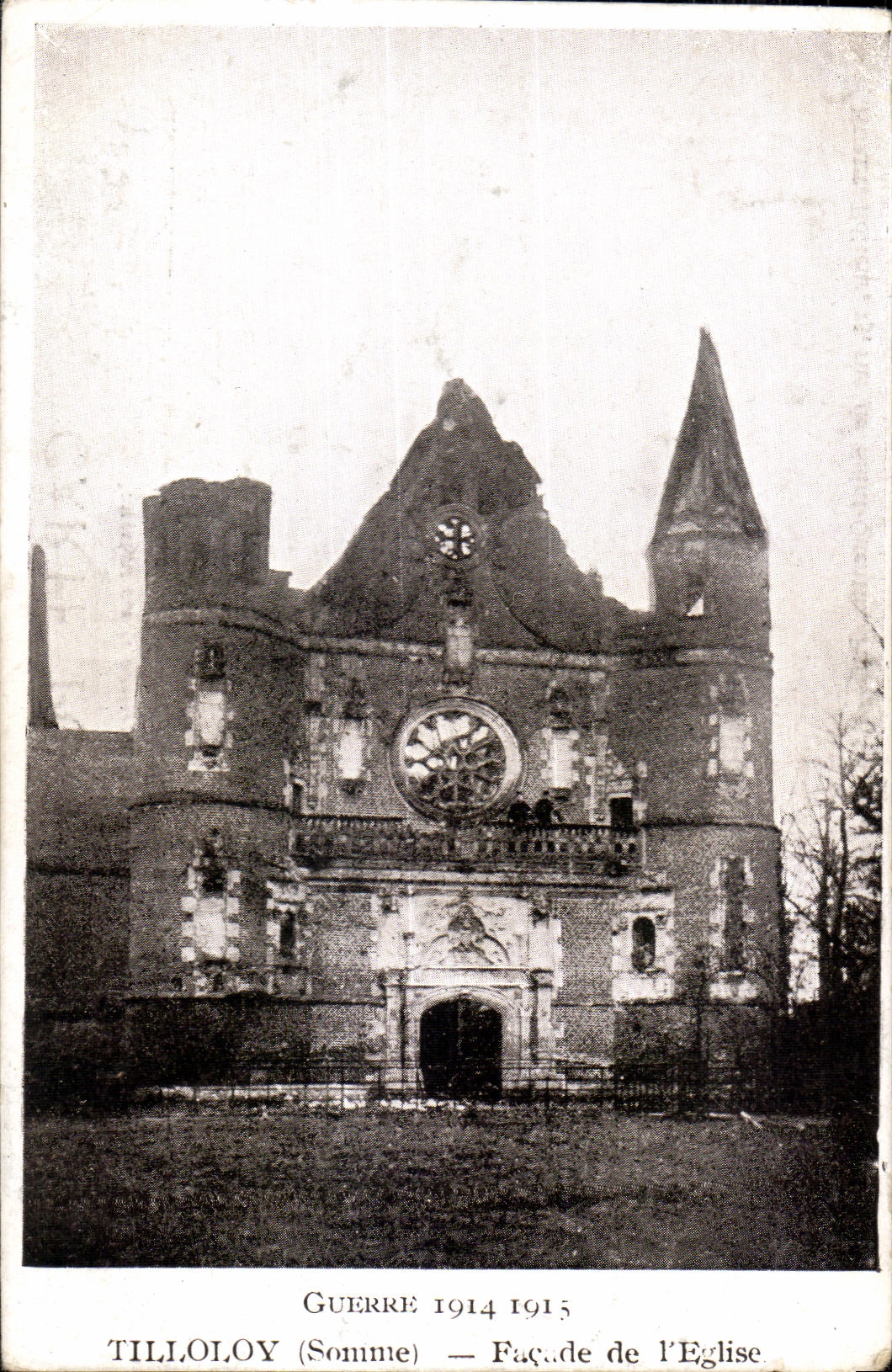 CPA Guerre 1914-1915 Tilloloy Summons Frontage of I Church