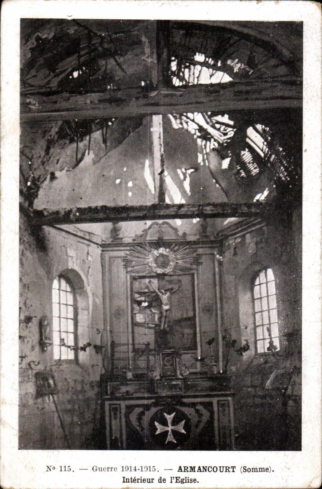 CPA Armancourt (Somme) Interior of I Church