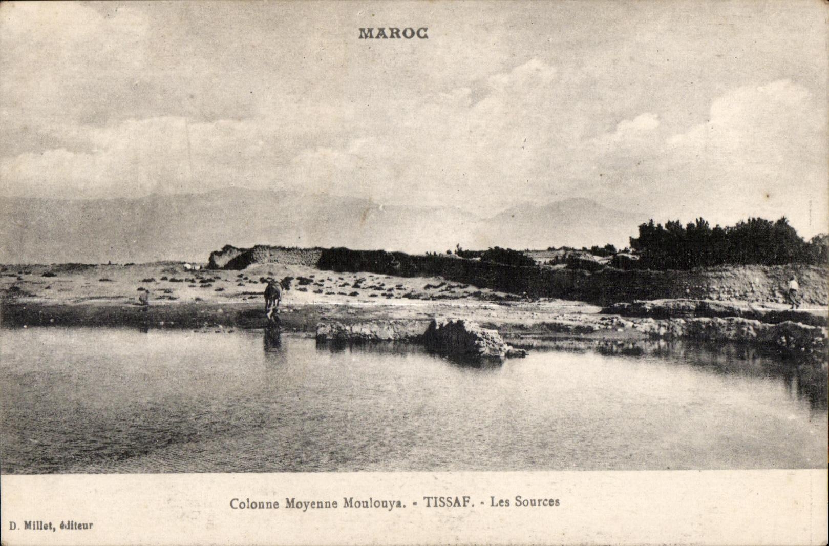 CPA Morocco Average Column Moulouya Tissaf Sources