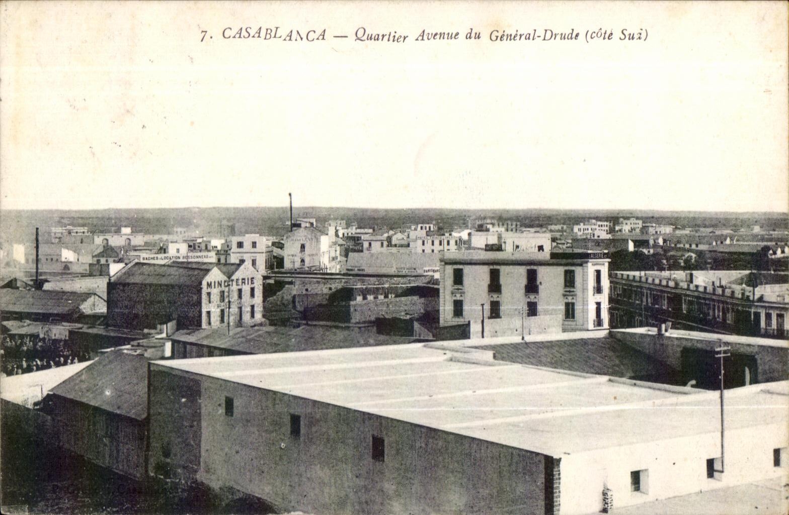 CPA Casablanca Quartier Avenue du General Drude Minoterie