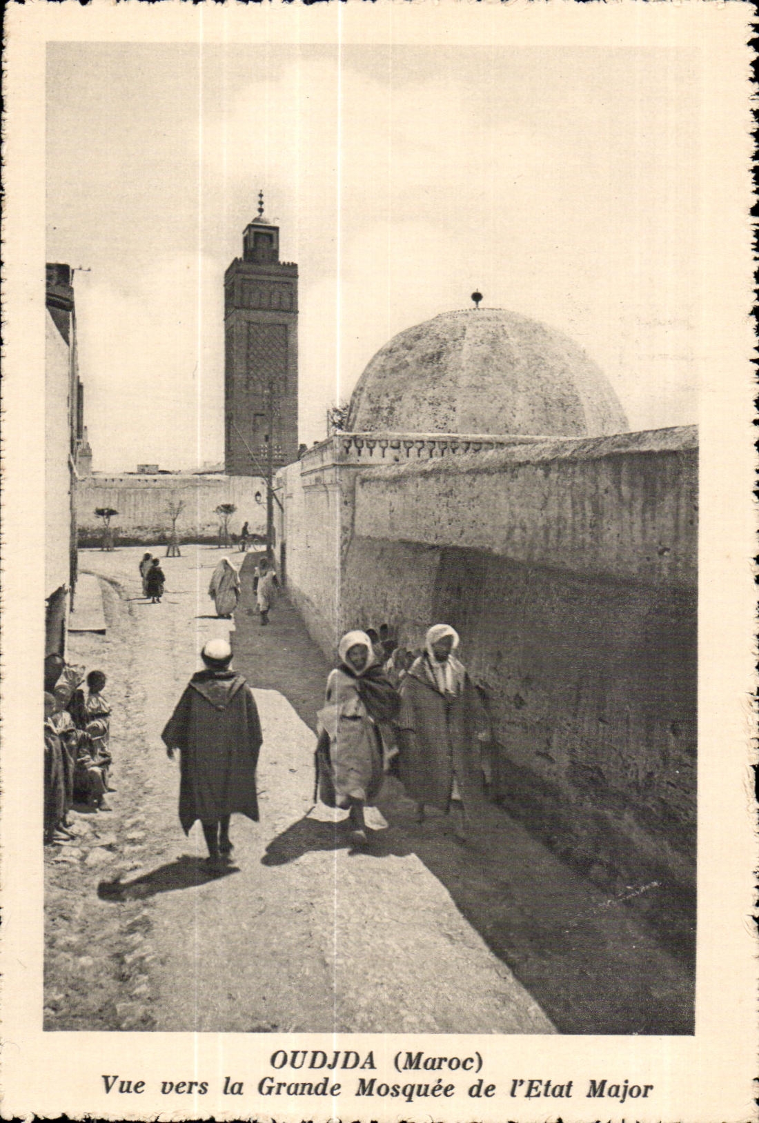 CPA Oudja Morocco Seen Towards the Large Mosque of I State Major