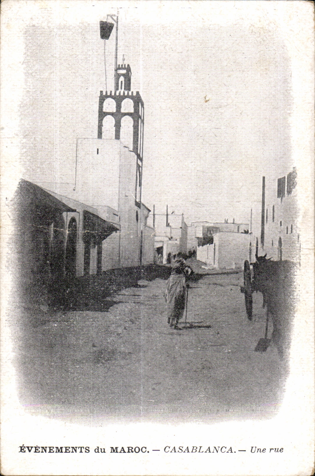 CPA Maroc Evenements du Maroc Casablanca Une rue