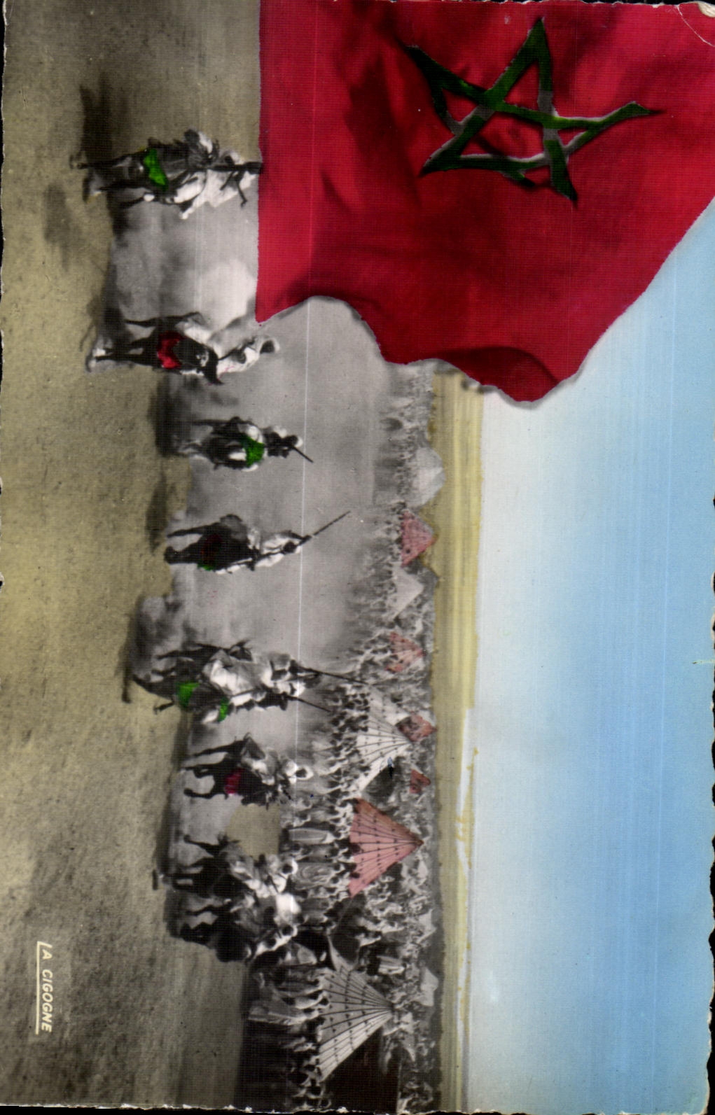 CPA Morocco Scenes And Standard Fantasia Horse Horse