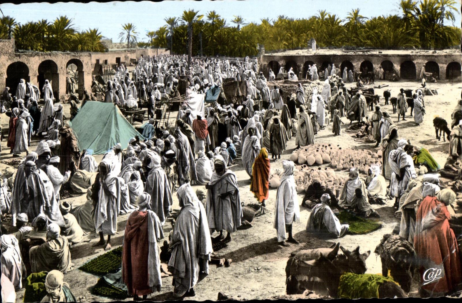 CPA Morocco Scenes And Standards an Arab Market