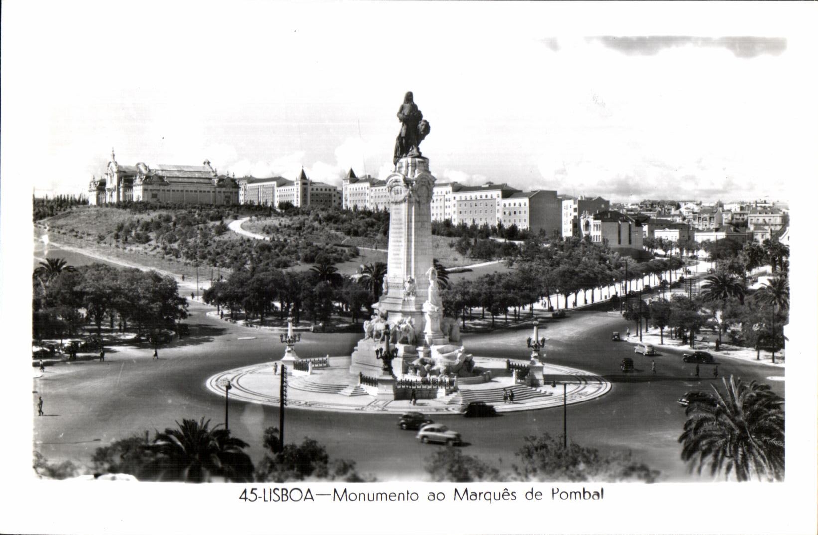 CPA Portugal Lisboa Monumento ao Marques de Pomal Feito em Portugal