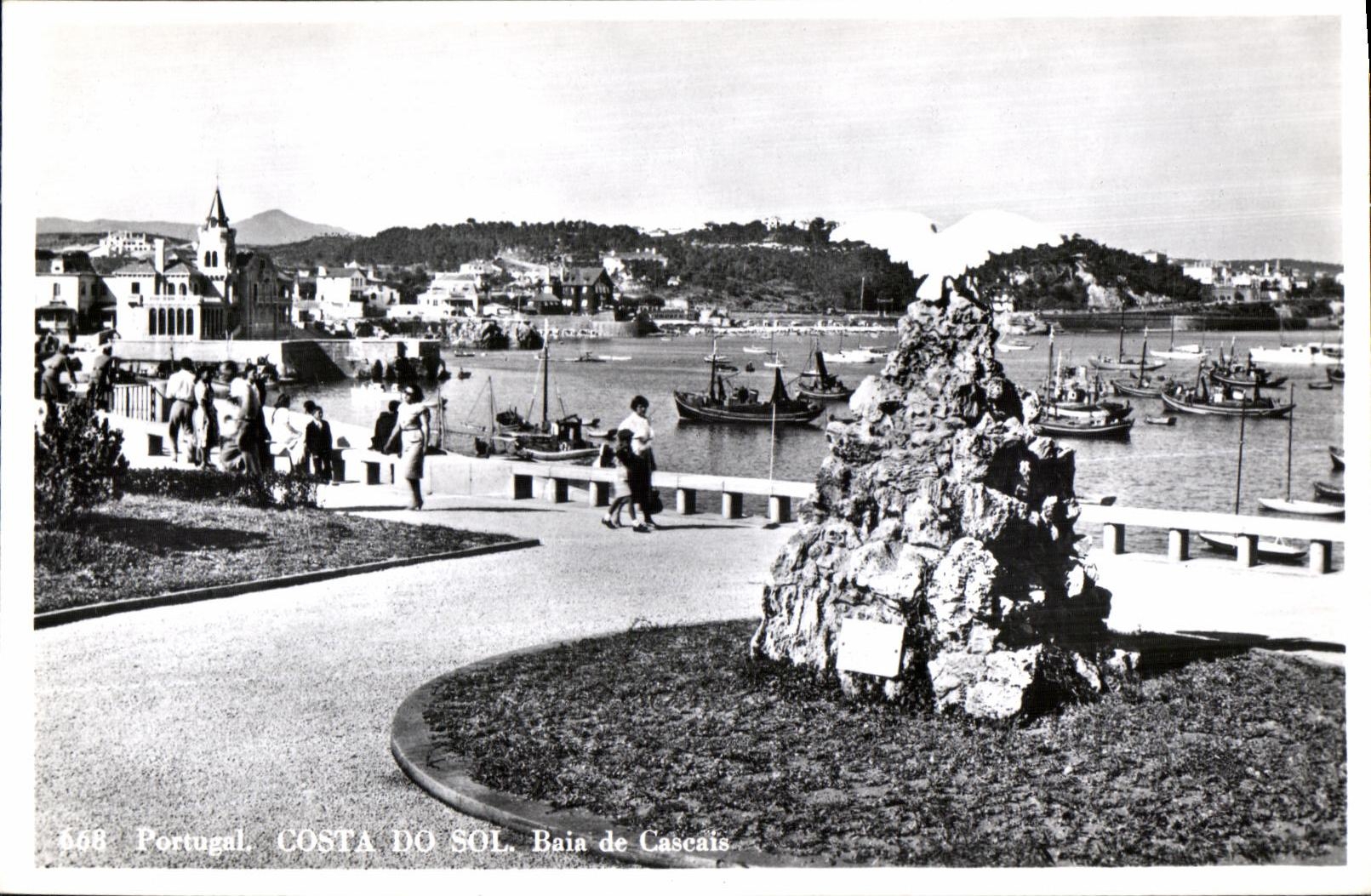 CPA Portugal Costa C Ground Baia de Cascais Belhete Postal Portugal
