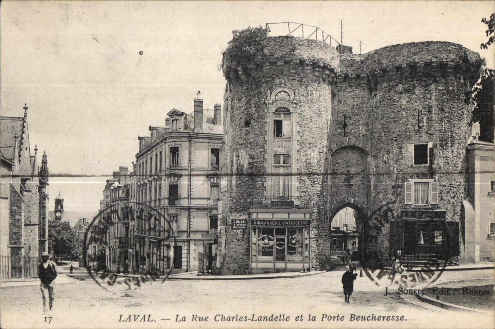 CPA Laval la calle Charles Landelle y el Beucheresse bloquean