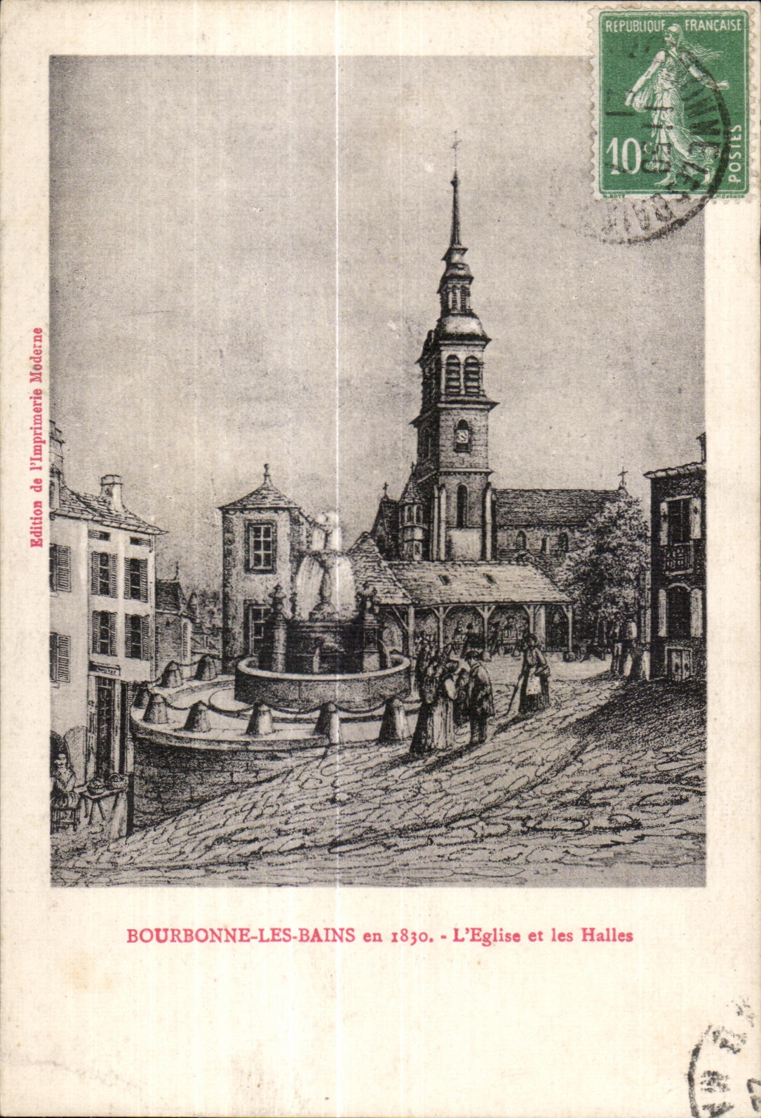 CPA Bourbonne Les Bains en l Eglise et Les Halles