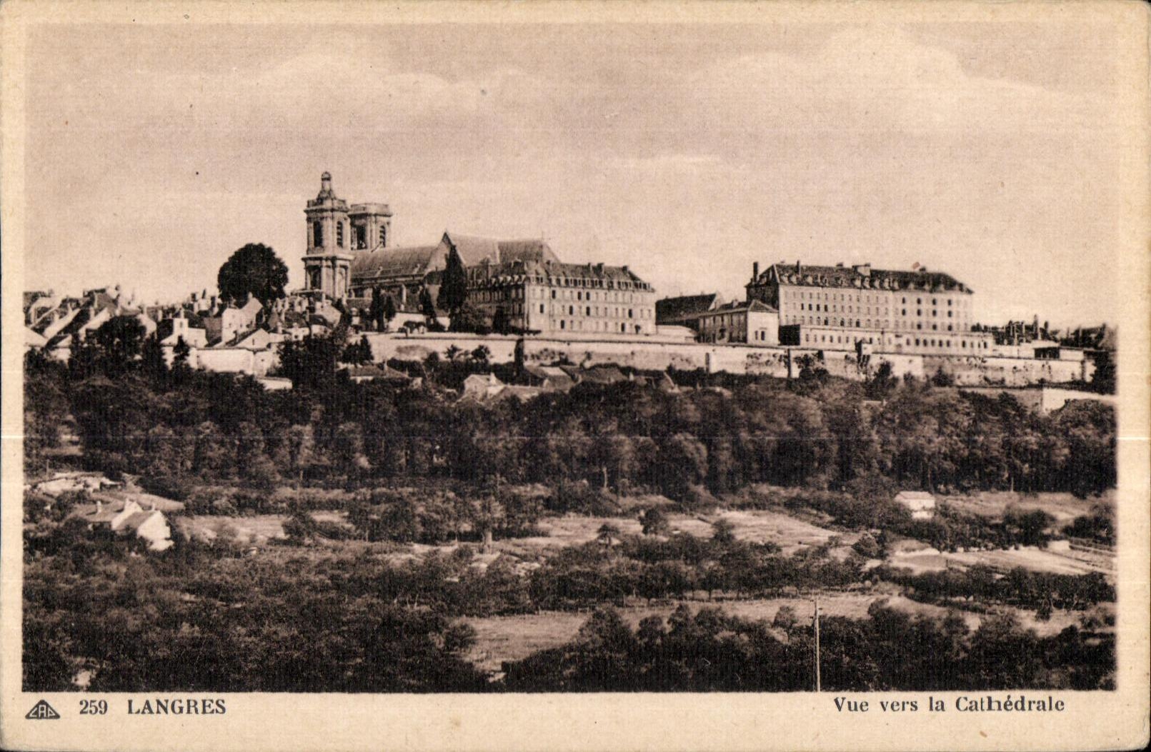 CPA Langres Vue Vers la Cathedrale