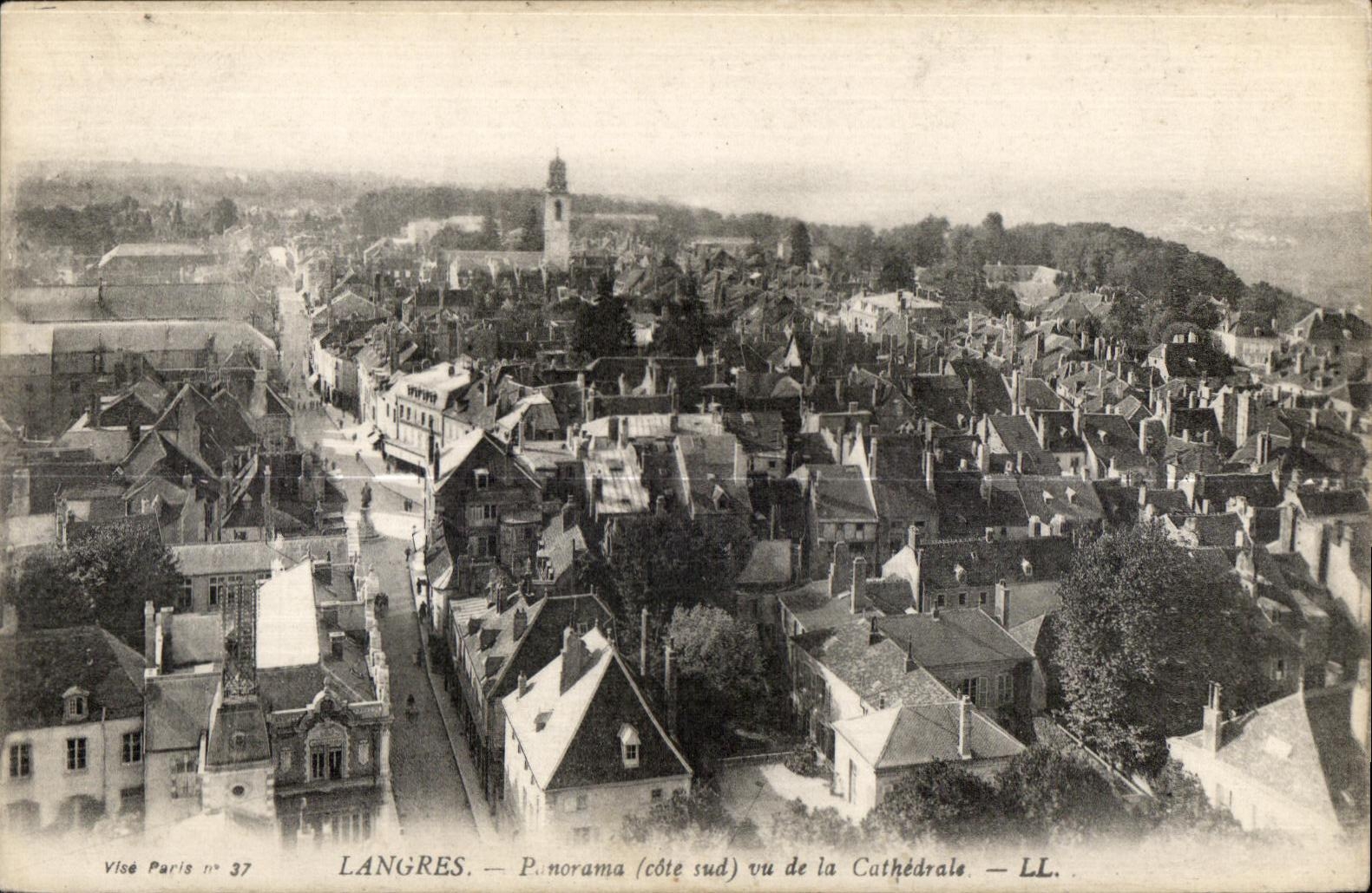 CPA Langres Panorama (cote sud) vu de la Cathedrale