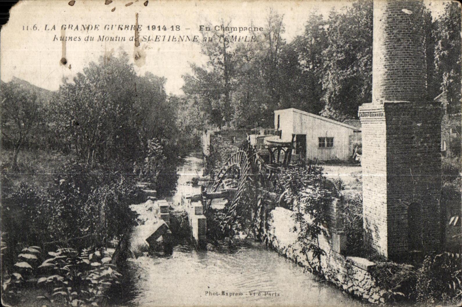 CPA the Champagne Ruins Great War of the mill of St St Etienne to the temple
