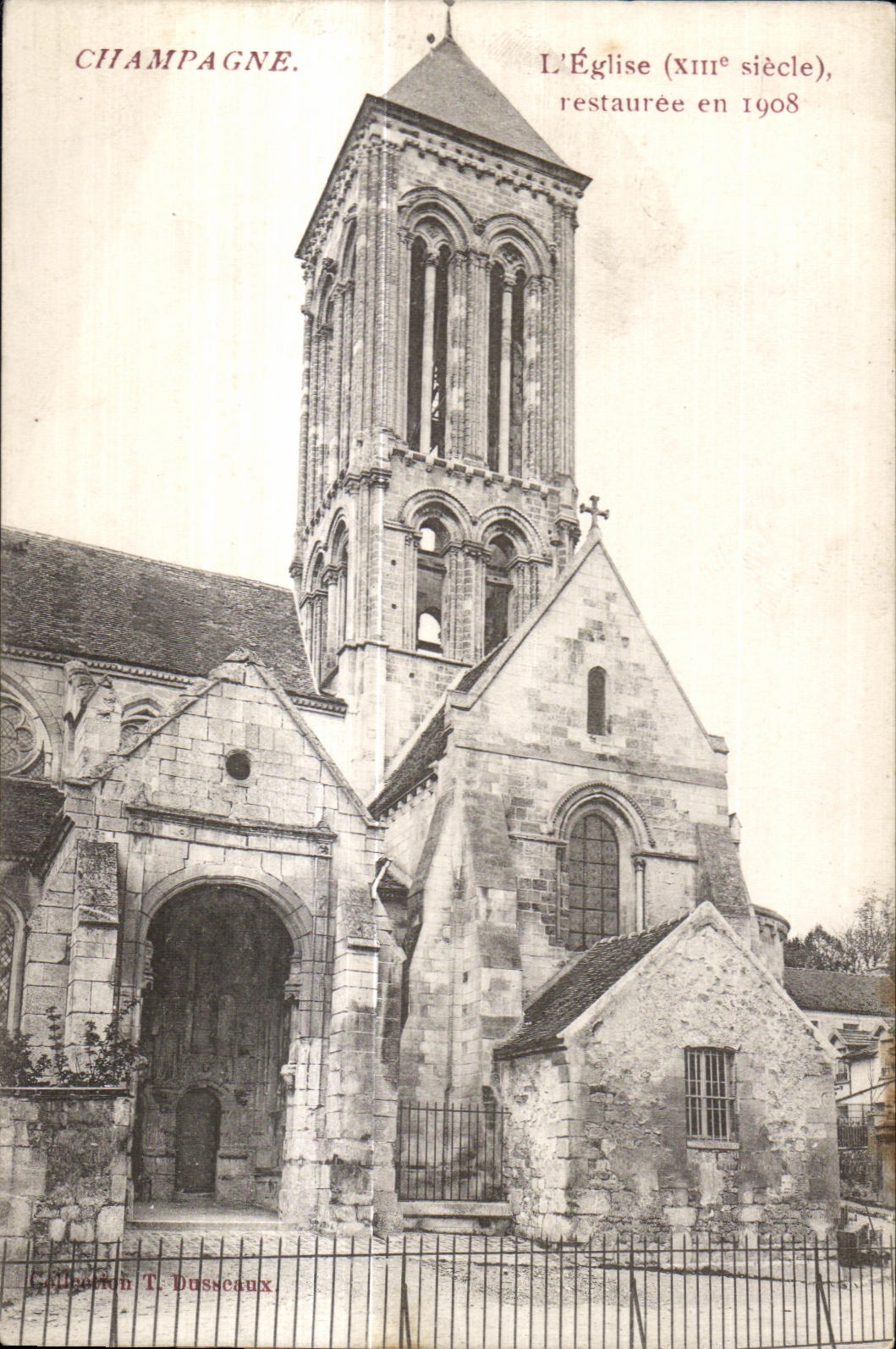 CPA Champagne Church restauree in 1908