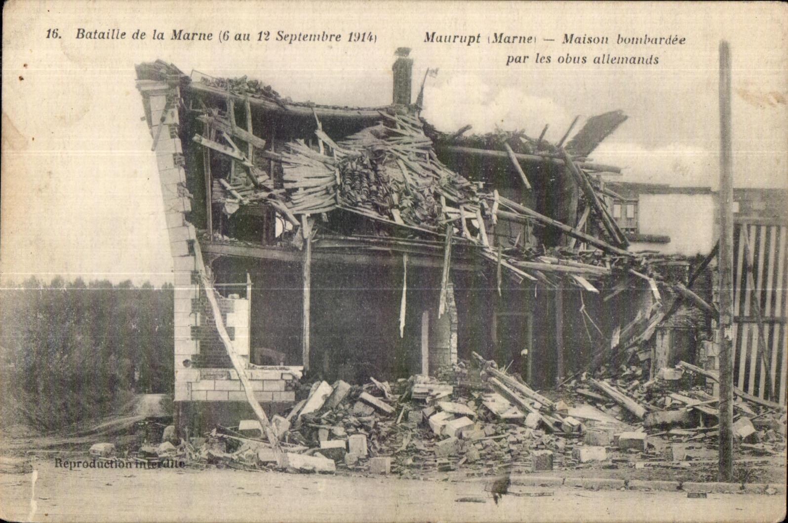 CPA Maurupt the Marne House bombardee by the shells allemanads
