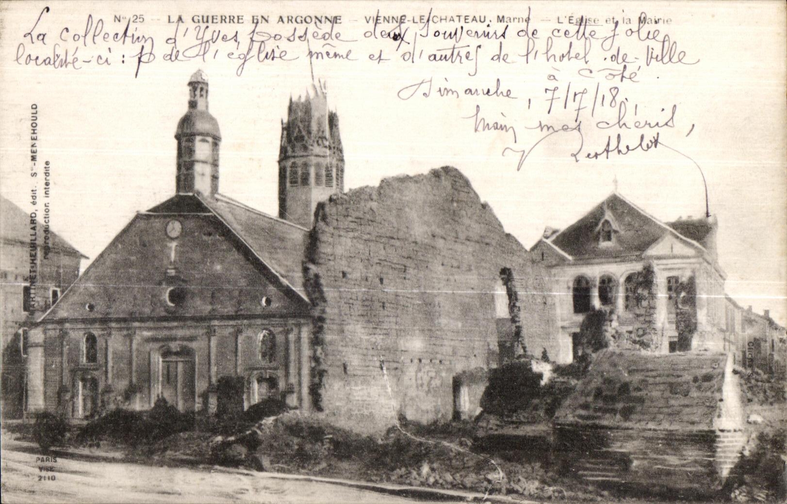 CPA the War In Argonne Vienna the Castle the Militaria Marne