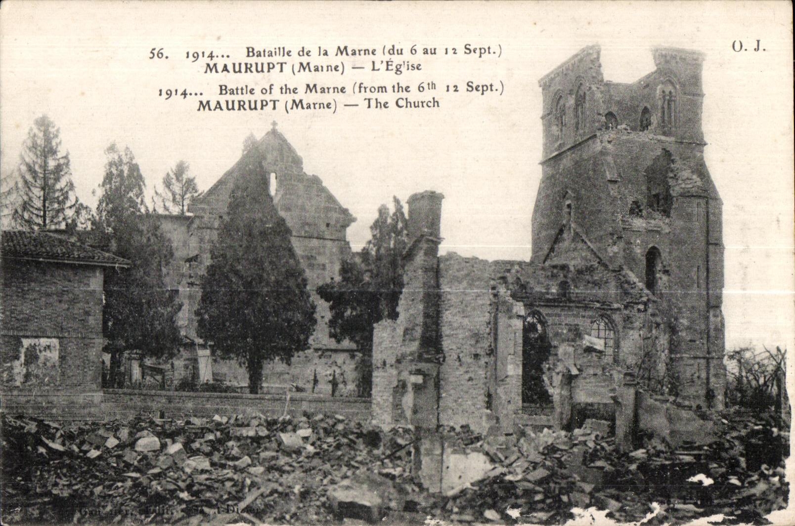 CPA 1914 Battles of the Marne of the 6 to the 12 Seven Maurupt Marne Militaria Church