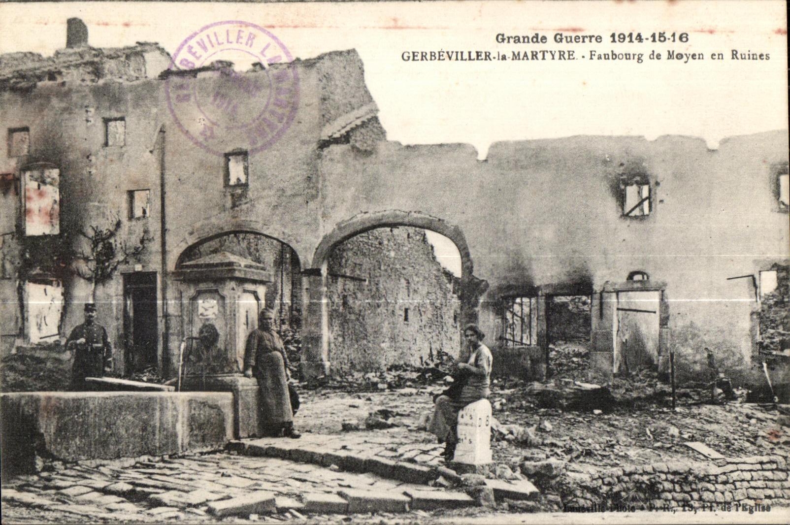 CPA Large Militaria CPA War 1914-15-16 Gerbeviller Martyrdom fanbourg of Means in Ruins