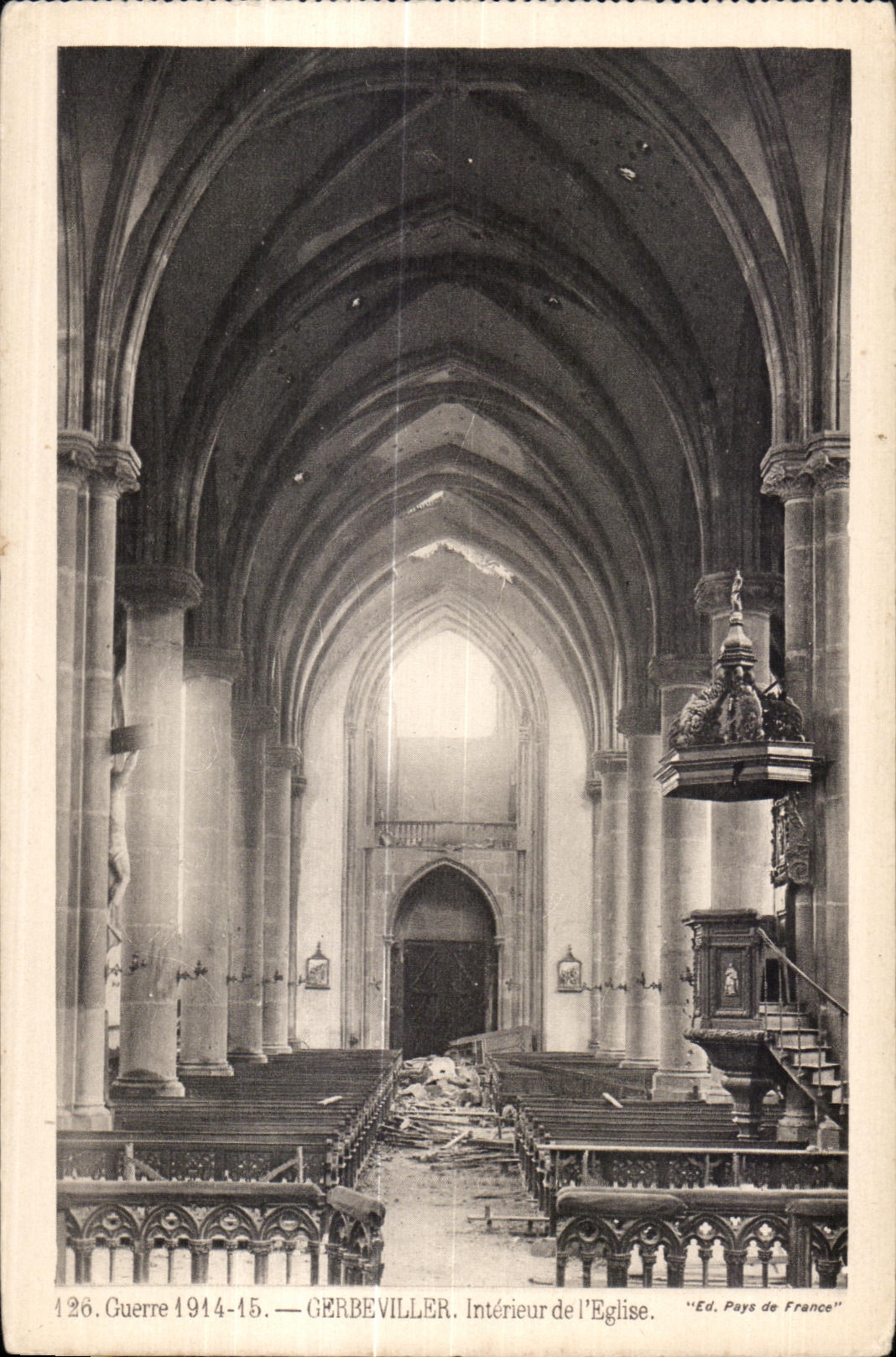CPA Militaria CPA War 1914-1915 Interior Gerbeviller of Church