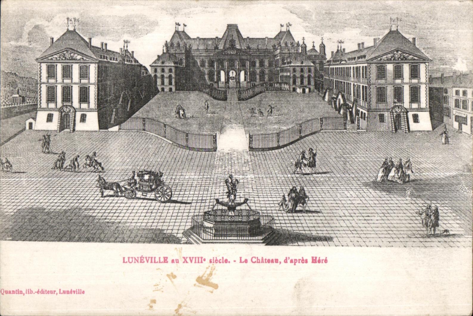 CPA Luneville at the XVIII century the Castle after Young stag