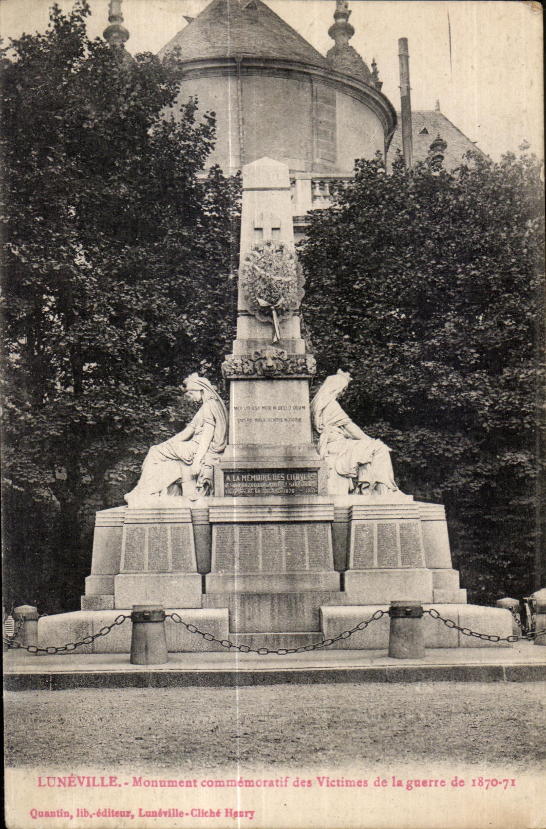 CPA Militaria Luneville Memorial of the Victims of the war of 1870-71