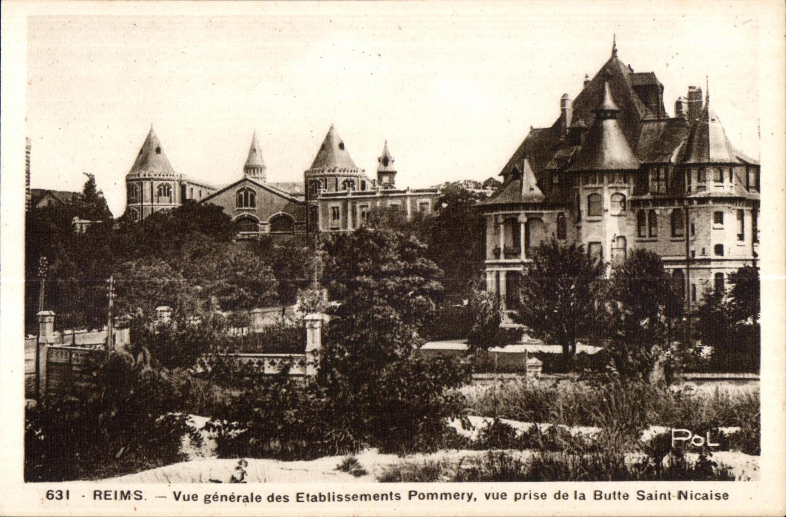 Reims View of the Pommery Establishments seen from of the Hillock Saint Nicaise