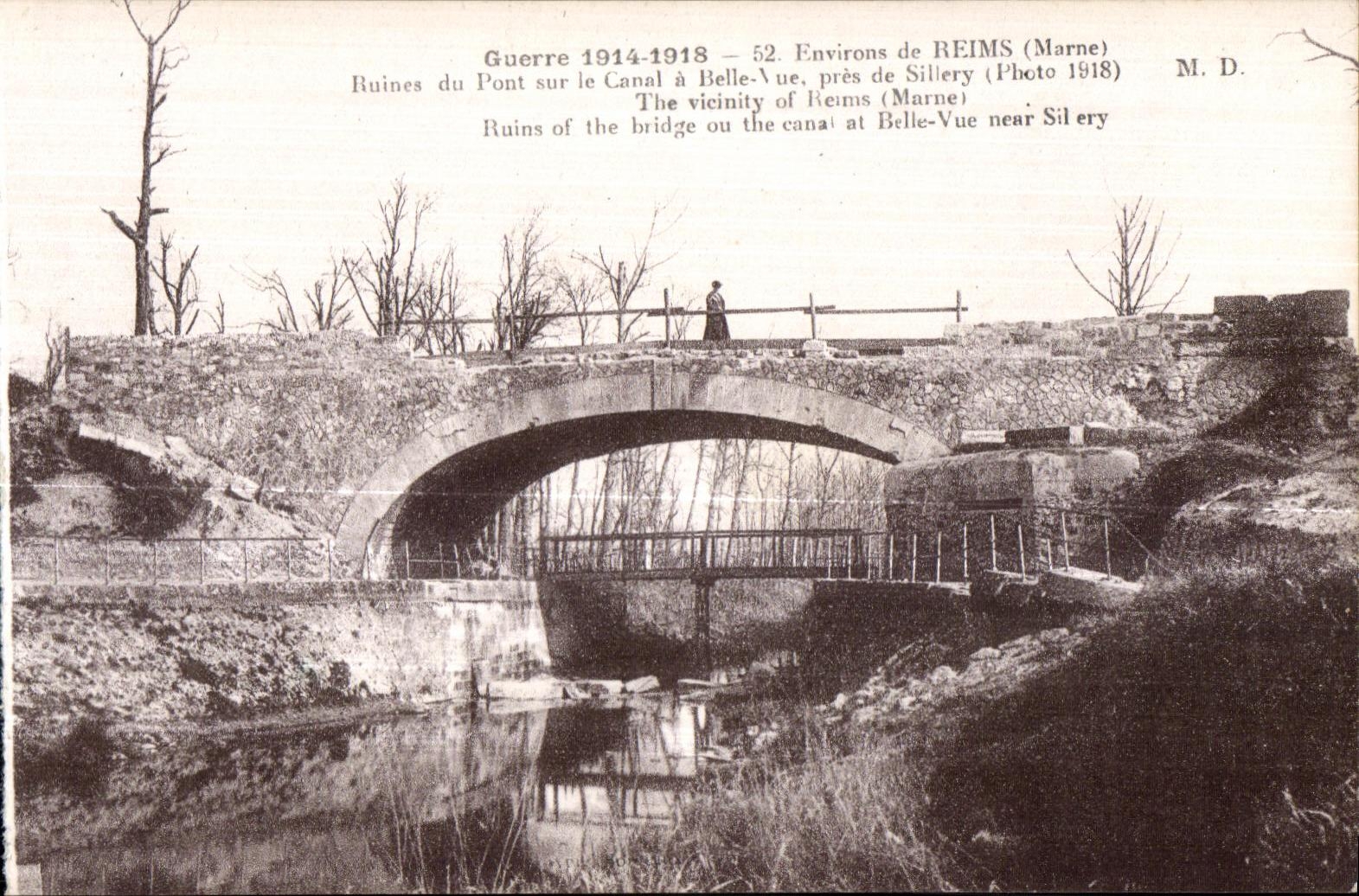CPA Reims Environs of the Bridge on the Canal has Belle close to Sillery Militaria