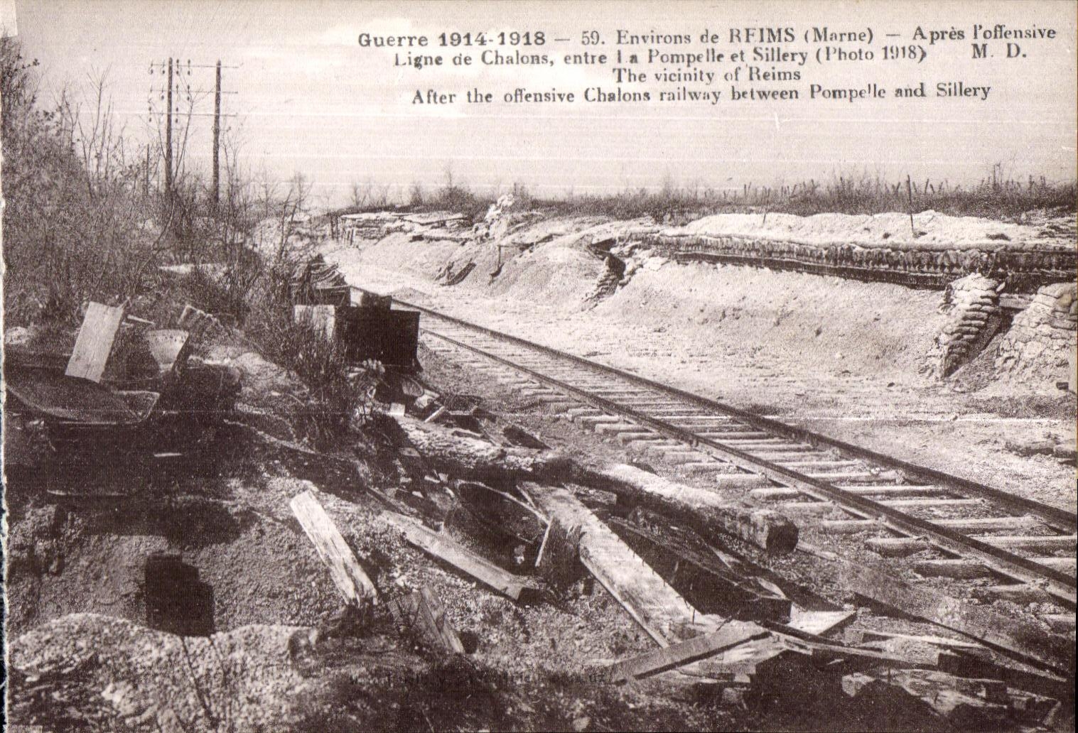 CPA Reims Surroundings of Reims After often Line of Trawl-nets between Pompelle and Sillery Militaria